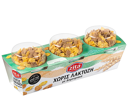 Γιαούρτι με χαμηλά λιπαρά και ξεχωριστό τμήμα με τραγανές νιφάδες δημητριακών